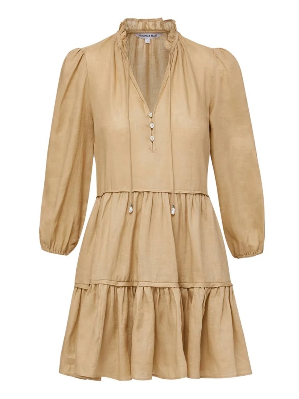 NWT Veronica Beard Hawken Linen Mini Summer Dress, size 0 XS Pebble Khaki